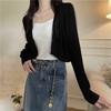 Thin Knitted Sunscreen Cardigan Women's Summer New Loose Long Sleeve Cropped Top Jacket Over Cover-up