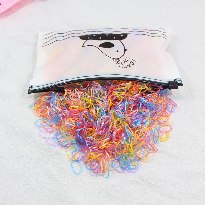 1000 шт./упак. Милые одноразовые эластичные резинки для волос для девочек, держатель для хвостика, резинка, детские аксессуары для волос