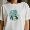 Surreal Fox and Rabbit Graphic Tee: Whimsical Animal Art Shirt