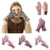 Перчатки для вождения Bowknot Plush, противоскользящие, варежки для верховой езды на открытом воздухе, эластичные, мягкие перчатки для бега