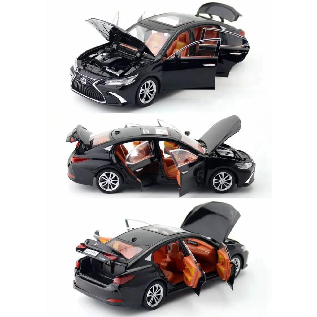1/24 Lexus ES300h Car Toy for Children Diecast Miniature Model Pull Back Sound & Light Door Openable Collection Gift for Boys