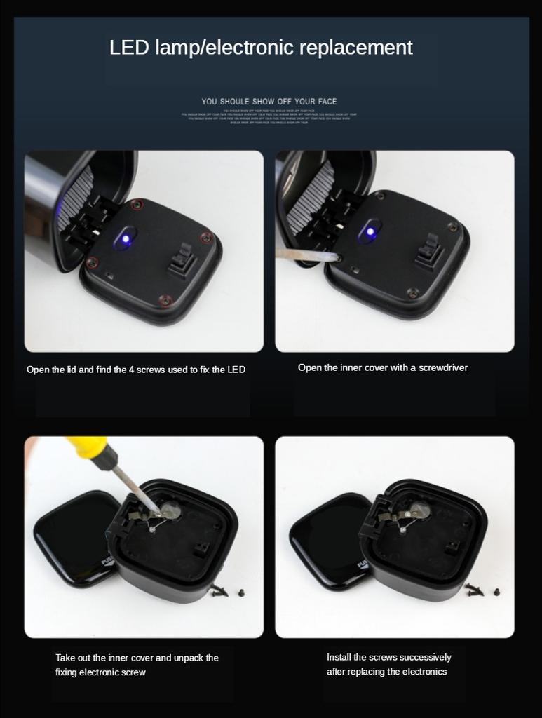 Car Ashtray Smokeless Storage Box with LED Light Sticker for Volvo XC70 XC60 XC40 XC90 V40 V90 V60 XC60 S80 S60 S90 C40 V70