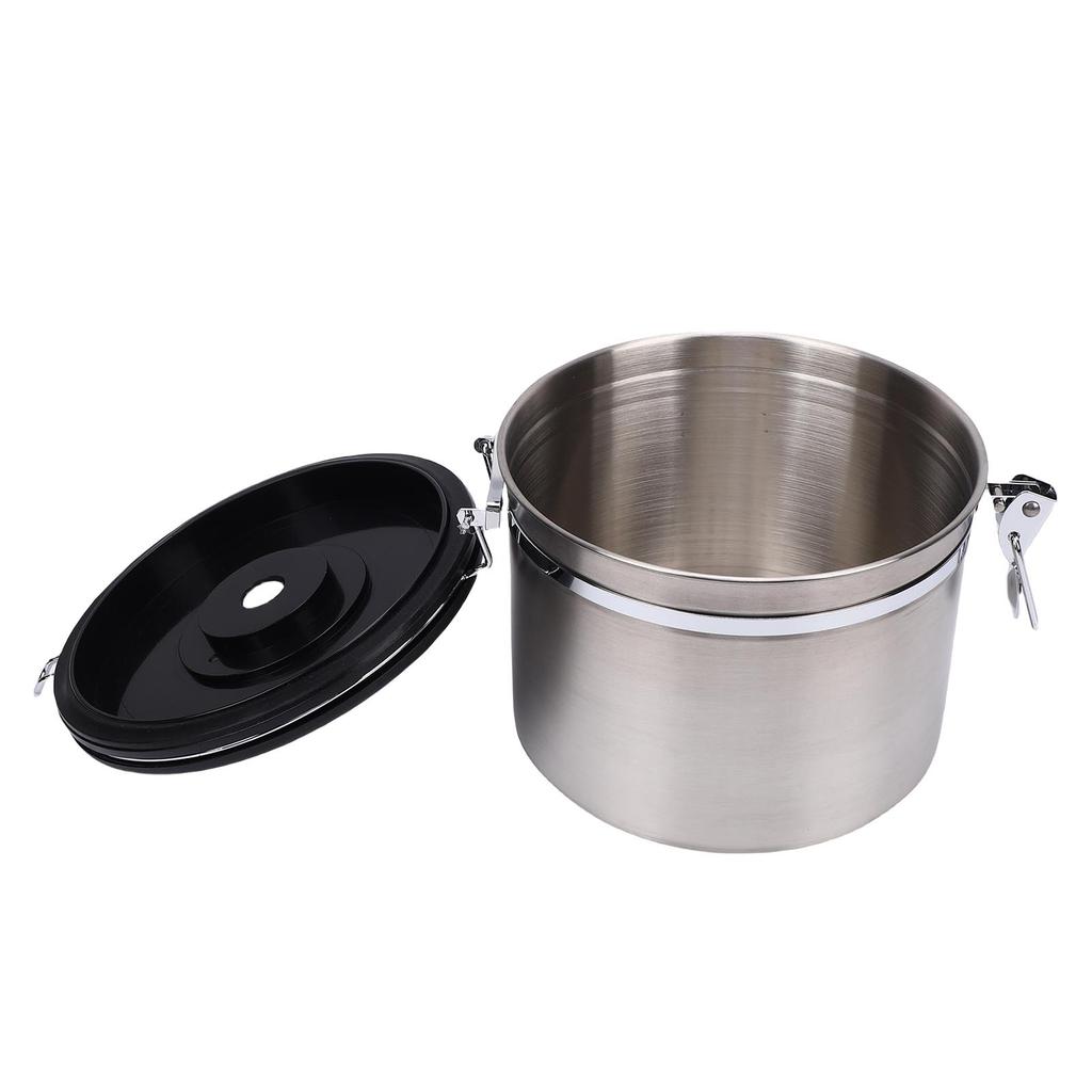 Coffee Canister 2.5L Airtight Stainless Steel Kitchen Food Storage Container with Lid Date Tracker Scoop for Grounds