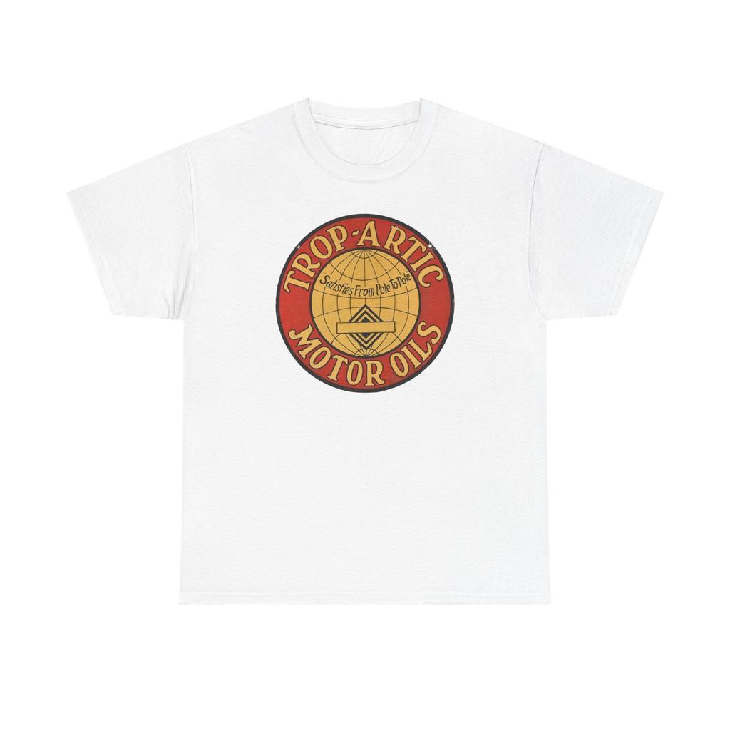 Vintage Inspired Trop-Artic Motor Oils Unisex Heavy Cotton Tee, Classic Car