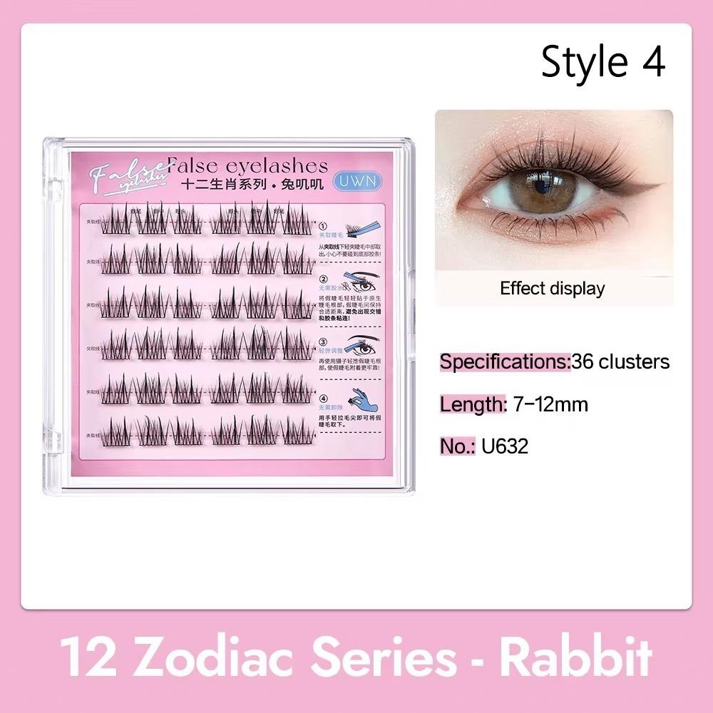 Press On Self Adhesive Cluster Lashes 12 Zodiac Series Individual Eyelash  DIY Eyelash Extension