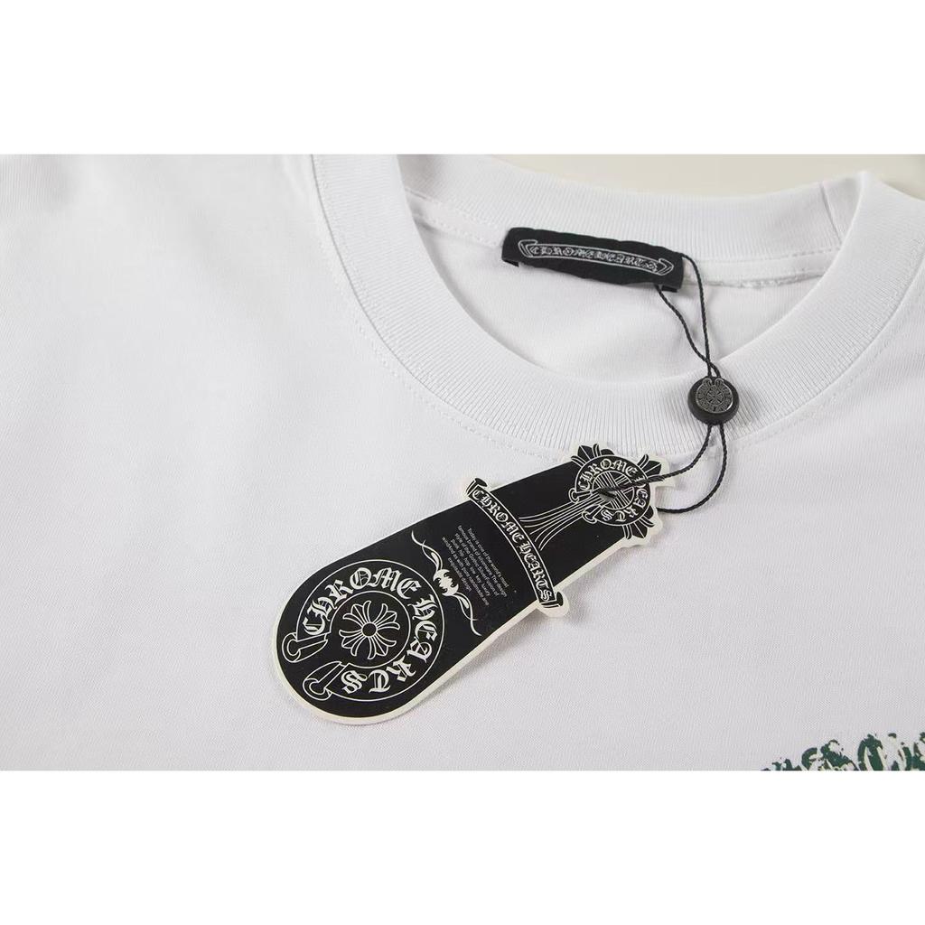 W360 CHROME HEARTS Лето 2026 Новый Высококачественный Хлопок Круглый Вырез Свободный Большой Размер Мужская и Женская Футболка Футболка для Пары