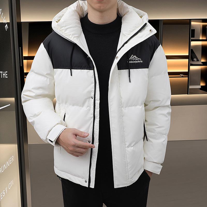 Мужская зимняя модная пуховая куртка с капюшоном 2024: Толстое, теплое, стильное пуховое пальто для мальчиков