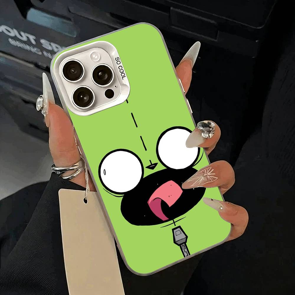 Мультяшный чехол для телефона Invader Zim Gir для iPhone 17,16,15,14,13,12,11 Plus,Pro Max,XS,белый серебристый чехол для телефона