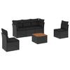 VidaXL Salon de Jardin avec Coussins 6 pcs, Canapés de Terrasse, Ensemble de Meubles de Patio, Mobilier d'Extérieur, Noir 3255873