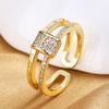 High-quality Plated Imitation Gold Open Ring Female Ins Trendy Fashion Design Sense Niche Geometric Ring Index Finger Ring