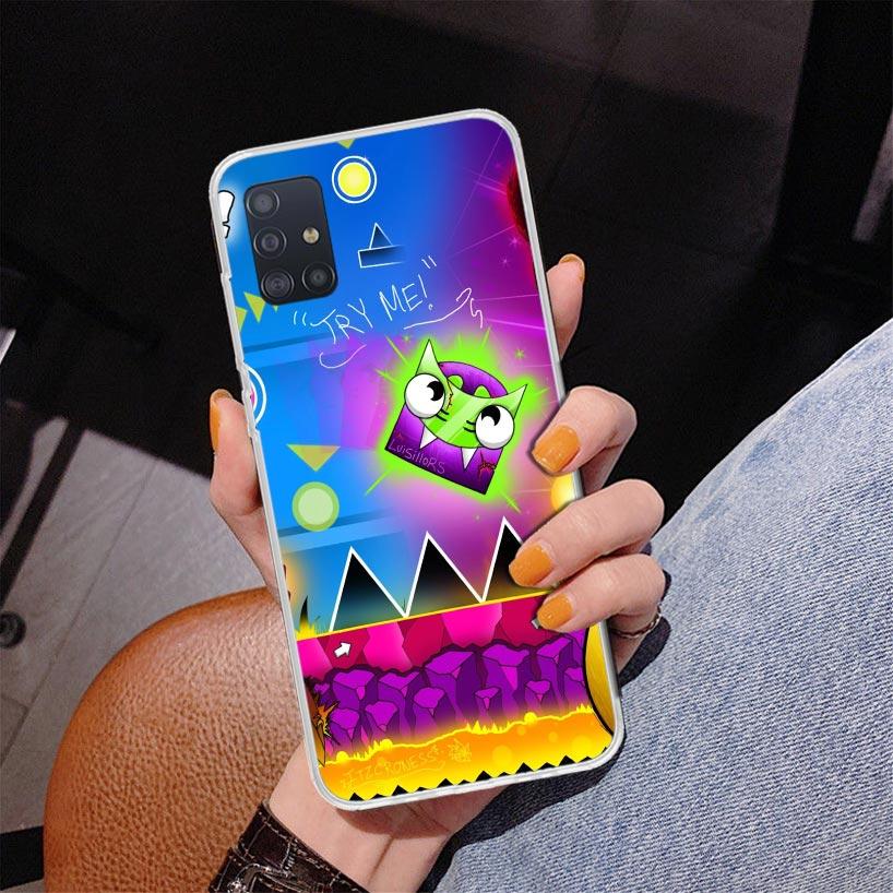 Чехол для телефона Geometry Dash для Samsung Galaxy A52 A32 A22 A12 A51 A31 A50S A30S A20S A10S Note 20 Ultra 10 Plus S10 A72 A71 G