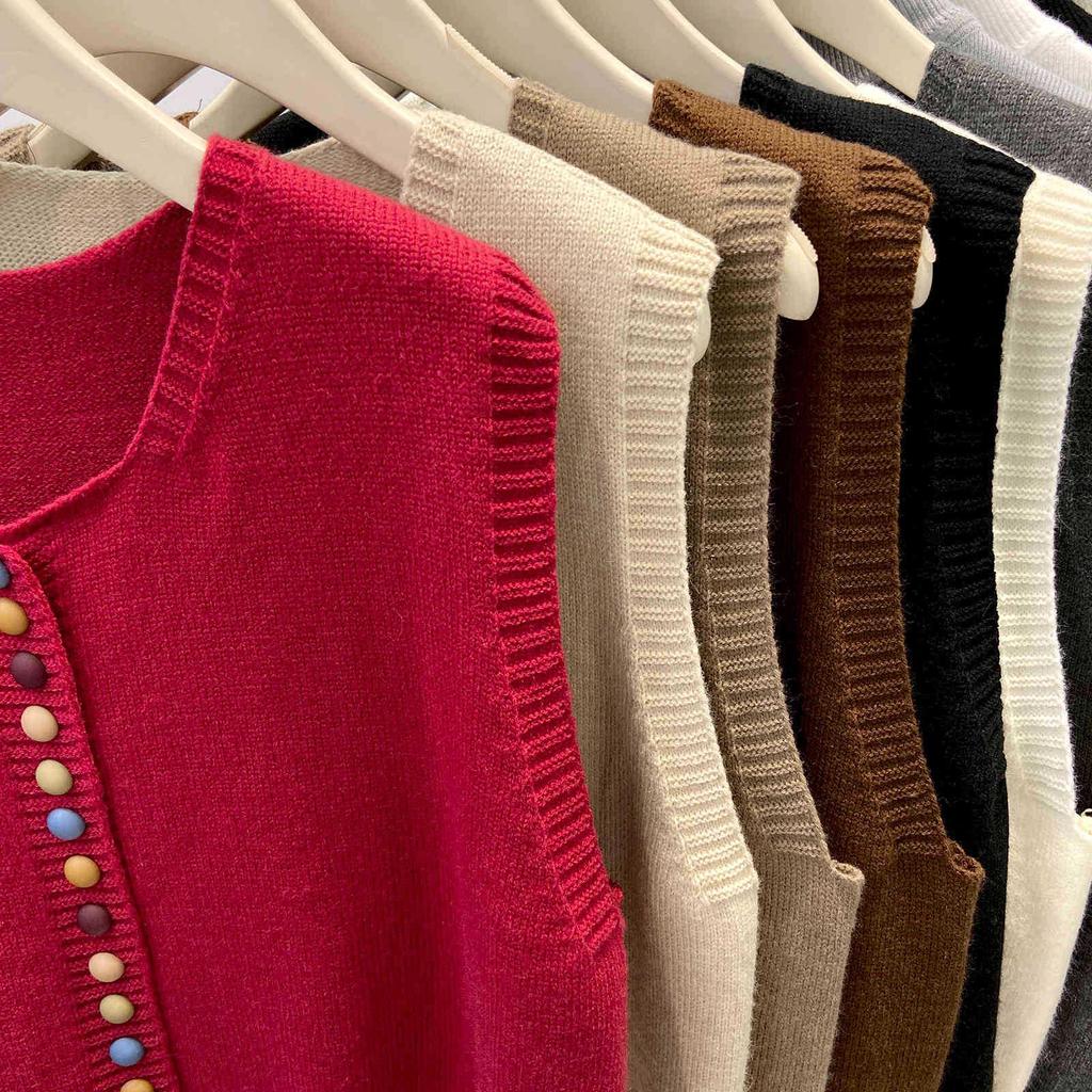 Корейский стиль Радужный ангорский вязаный кардиган жилет для женщин - весна 2025