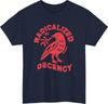 Radicalized by basic decency bird tshirt peace olive branch quote gift tee top