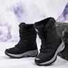 Новейшие ботинки для женщин, зимние теплые плюшевые модные хлопковые туфли, толстая подошва, удобные высокие ботинки, зимние ботинки Botte Femme 2024
