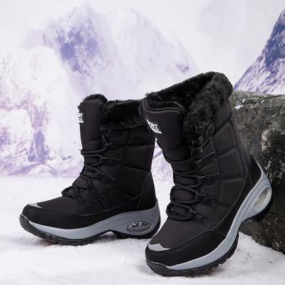 НОВЫЕ ботинки для женщин, зимние теплые, плюшевые, модные, хлопковые, на толстой подошве, удобные, высокие, зимние ботинки, женские, 2024