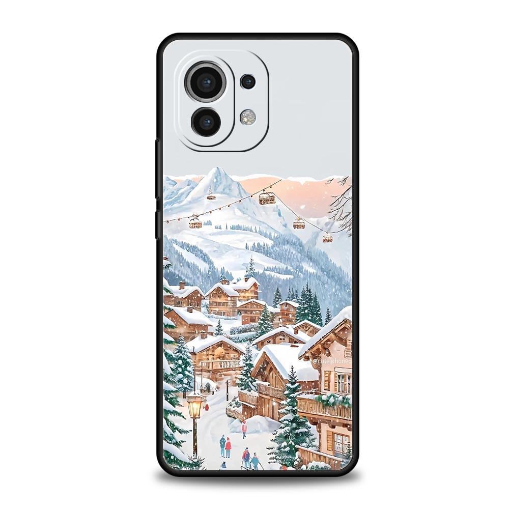 Мультяшный рождественский чехол для телефона Xiaomi 17 14 15 13 14T 13T 12T 11T Pro 12 11 Lite Poco X7 X5 X3 NFC F7 F6 Мягкая крышка