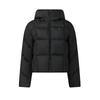 White Casual Commuter Classic Simple Comfortable Versatile Stretchy Goose Down Warm Hooded Jacket Women Outerwear Black F11W543916FBK