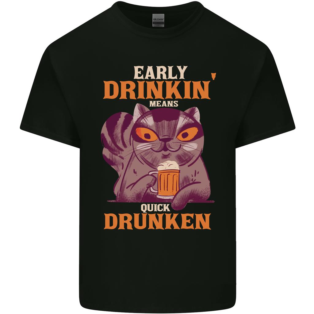 Early Drinkin Quick Drunken Funny Alcohol Beer Unisexs Light Cotton TShirt