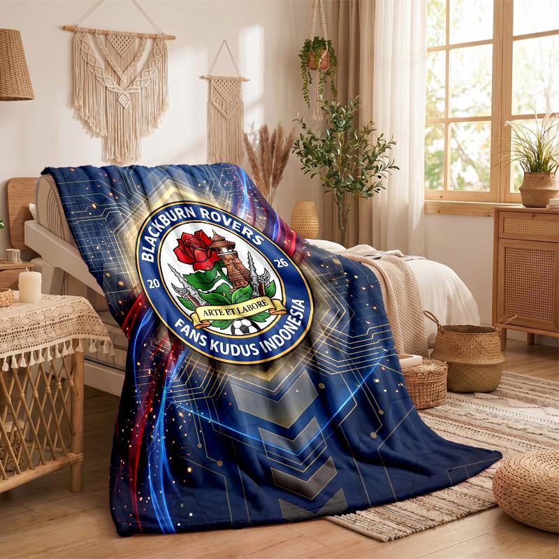 Blackburn Rovers Football Print Flannel Blanket Soft Warm Sofa Bed Throw Blanket For Home Office Bedroom