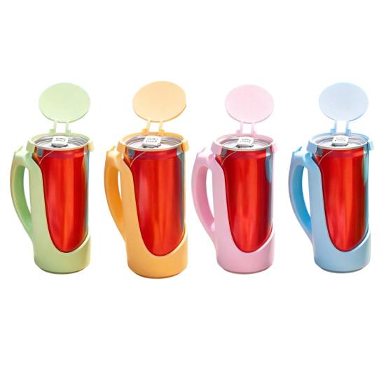 Can Cover for Soda Cans, Snap on Lid for 11/12oz Coke Sparkling Water, Splash Proof Leak Guard for Car Cup Holder, Reusable Travel Accessory