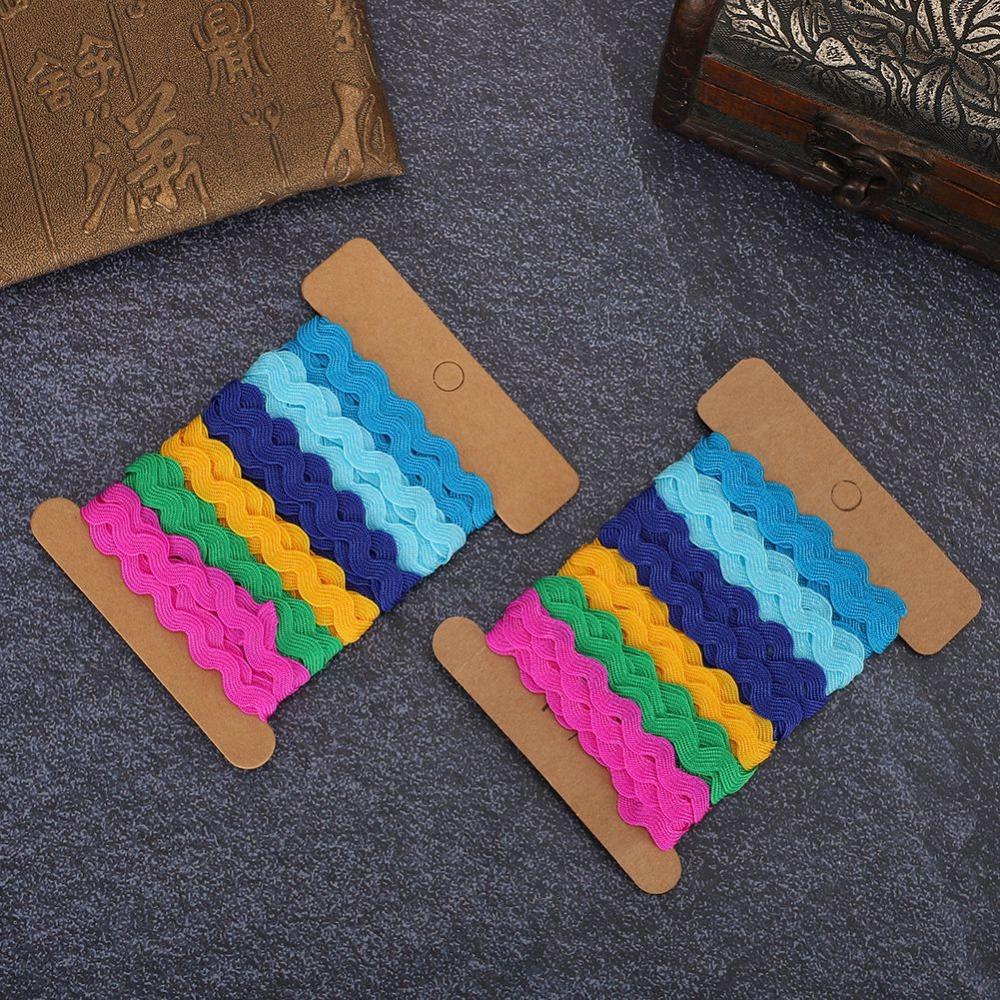 2pcs Color Ribbon Rick Rack Trim 8mm Width Curved Belt Webbing Bias Tape Wavy Lace Trim For Sewing