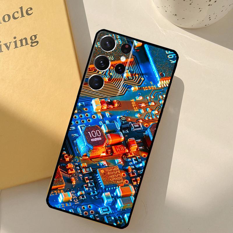 Технологичная Мужская Роскошная Чехол-Крышка для Телефона Samsung Galaxy S25 Ultra S20 S21 S22 S23 S24 Plus S9 S10 S25 FE