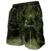 Grim Reaper Angel Death 3D Print Shorts Dark Training Muay Thai Kickboxing Boxing MMA Unisex Gym Fitness Workout Quick Dry Elastic Waist