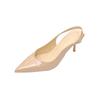Nude high heels stiletto 2025 new summer fashion temperament pointed head with sexy bag head rear empty sandals