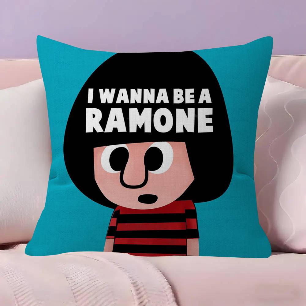 Pillowcase toon Gift Cushion Cover Bedroom Home Sofa Chair Seat Decor pillow case Rock Band RRamones ANIME