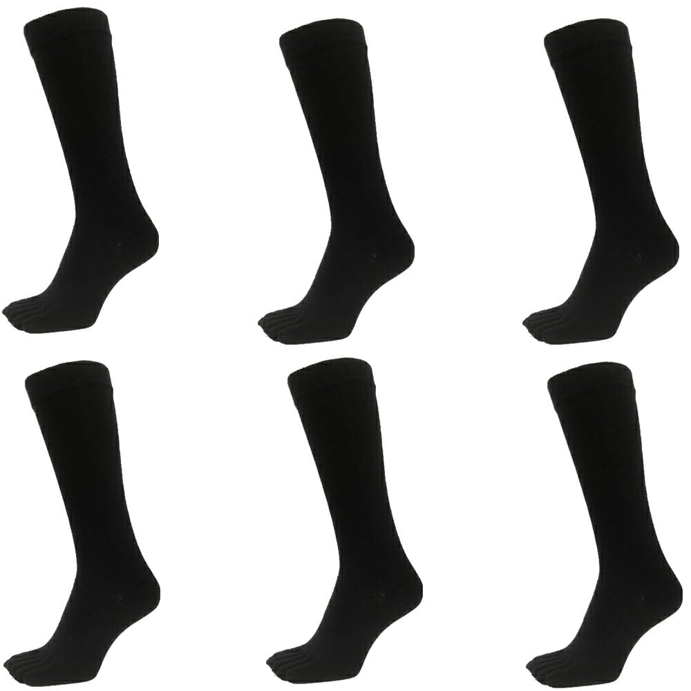 Asuka Baseball Socks for Men and Sizes 6 Pairs Five-Toe Socks, Knee-High Women, 27-29cm,