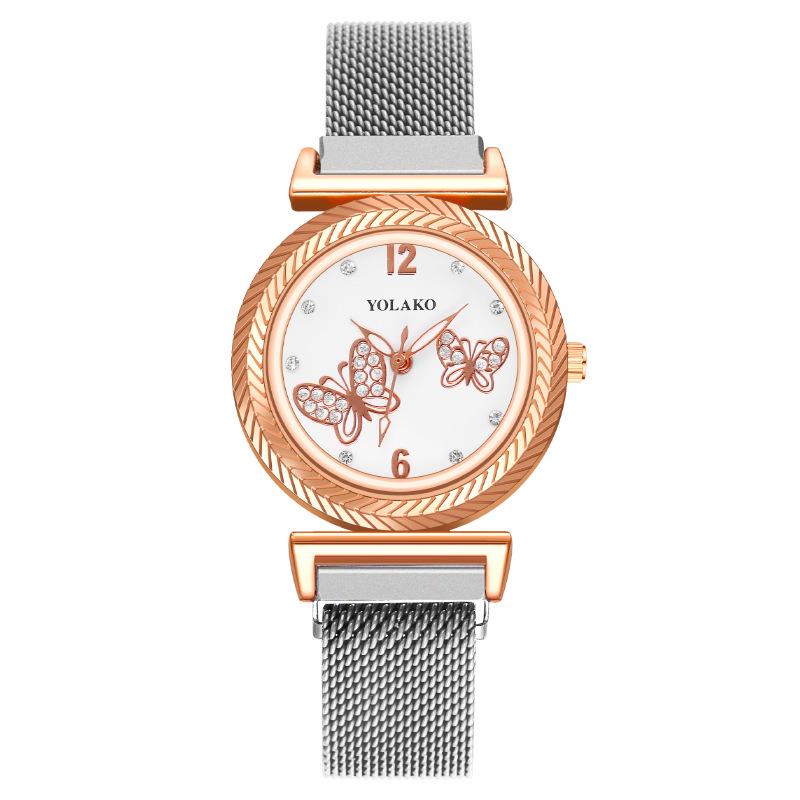 Обработка на заказ женские часы с бриллиантами в форме бабочки женские часы Milan с железным магнитом кварцевые часы магнит