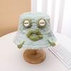 Funny frog plush hat women autumn and winter thickened cold warm bucket hat cute personality basin hat tide
