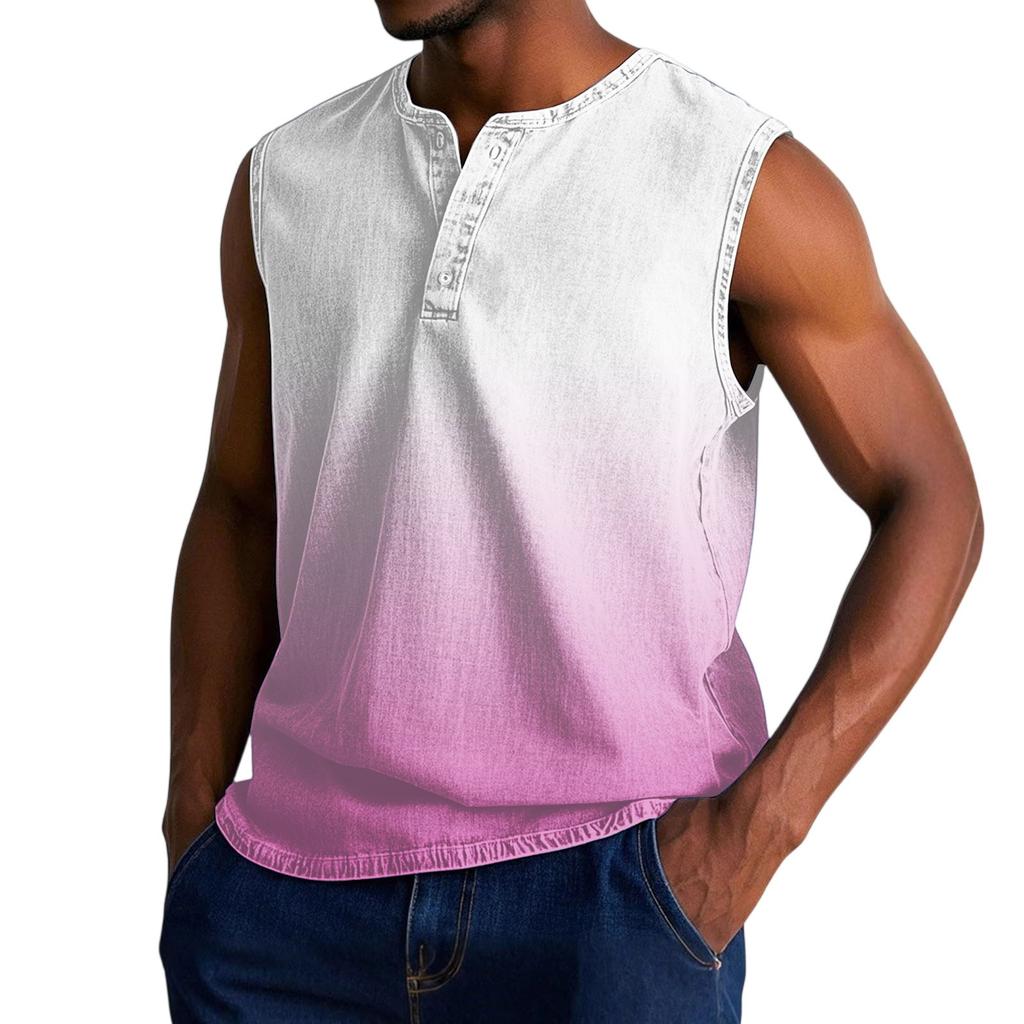 Мужская состаренная рубашка без рукавов с градиентным принтом