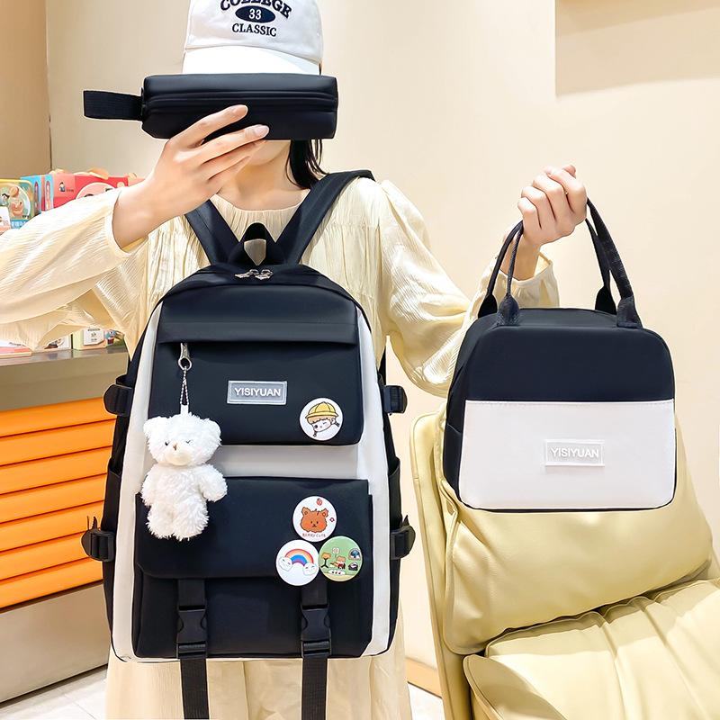 Школьный рюкзак новый школьный рюкзак женский для учеников средней школы учеников начальной школы большой вместимости рюкзак рюкзак термоизоляционная сумка для ланч-бокса