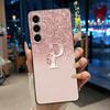 Чехол для ZTE Blade V80 Max/Nubia V80 Max, Желейно-черный, Защита от царапин, Мягкий корпус, Красивая первая буква с цветочным узором, Чехол