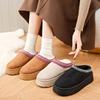 Spring and Autumn Ethnic Snow Boots Women's Thick Soled Height Increasing Fashion Short Tube Casual Lazy One Step Warm Cotton Shoes Women