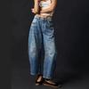 Spring Casual Loose Mid-waist Cylindrical Women's Jeans