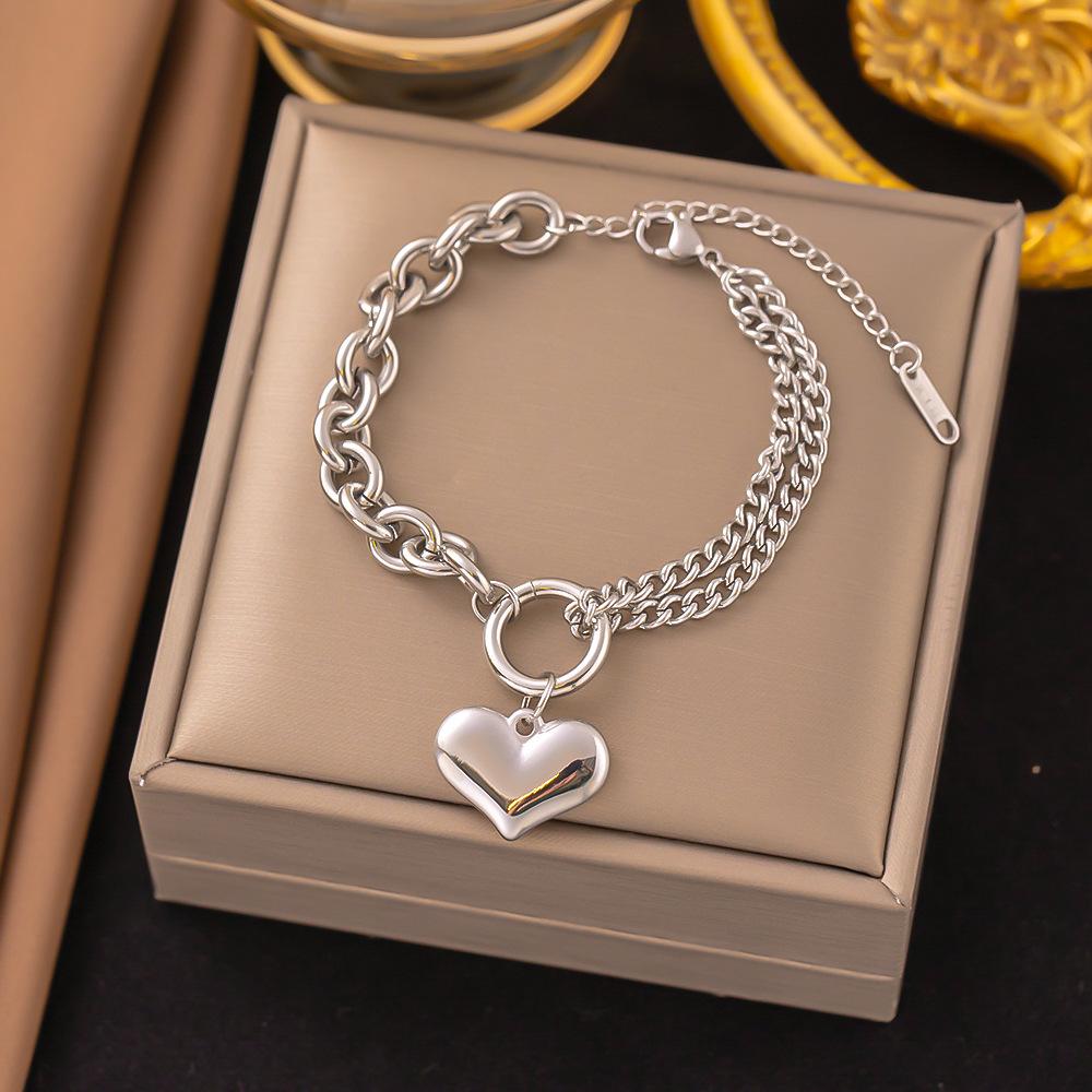 18K Gold Titanium Steel Bracelet - Women's Japanese Korean Fashion, Light Luxury, Non-Fading Jewelry