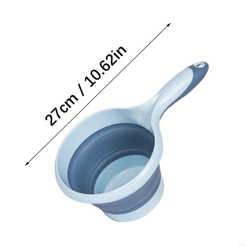62KD Складной половник с длинной ручкой, кухонный совок, ковш для воды, лейка с подвесным отверстием для приготовления пищи и использования на открытом воздухе