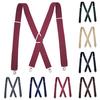 Mens Suspenders X-Back 3.5cm Wide Adjustable Solid Straight Clip Suspenders