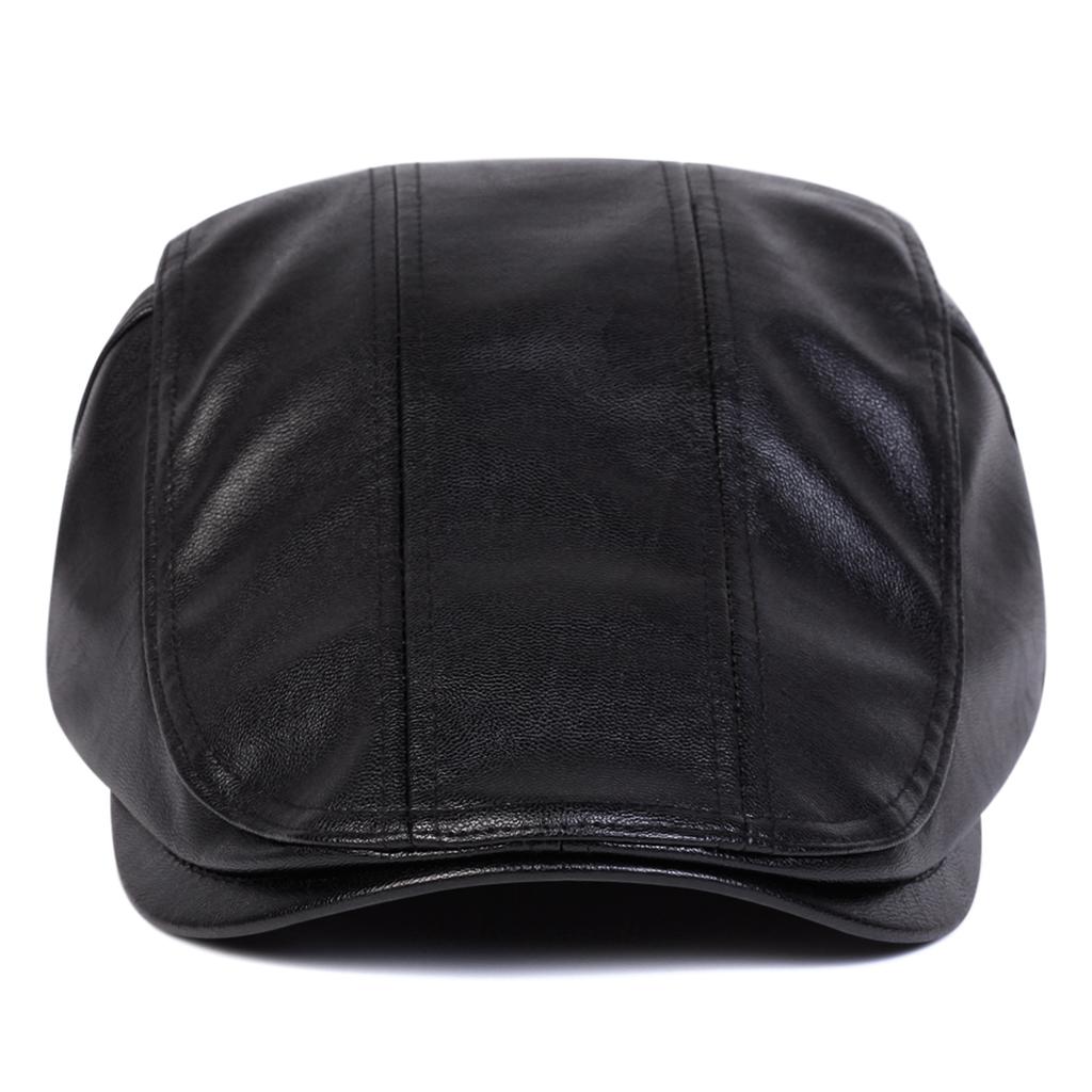 Two-line PU Leather Beret Cap Fashionable Men's and Women's Outdoor Caps Casual Sports Hat Traveling Newsboy Hats