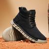 Мужские ботинки осень-зима новые бархатные теплые ботинки Zhongbang хлопковые ботинки мягкая подошва на шнуровке нескользящие большой размер повседневная мужская обувь