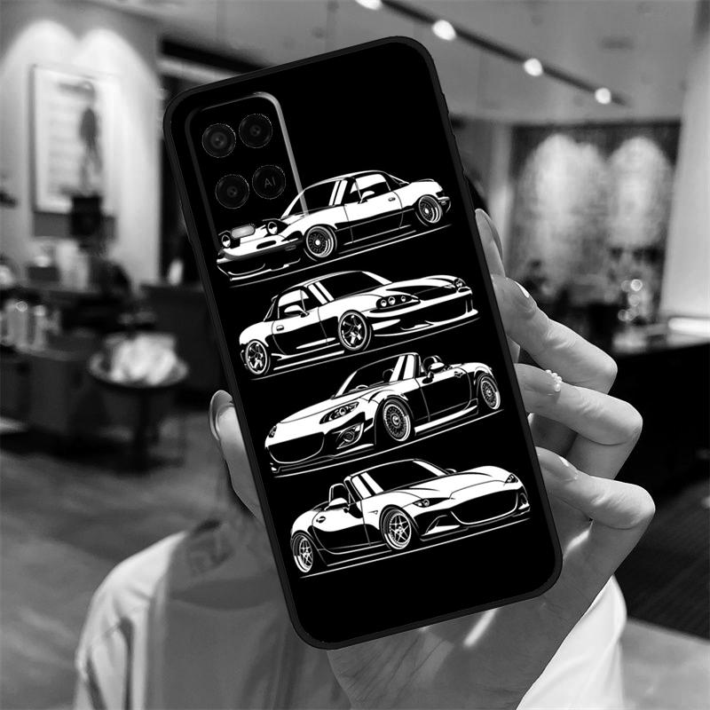 Чехол для телефона Oppo A40 A60 A80 A18 A38 A58 A78 A98 A16 A76 A96 A15 A17 A77 A74 A94 A54 A57S с рисунком JDM автомобиля RX7 MX5