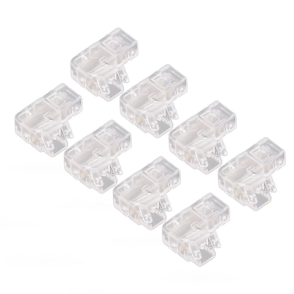8pcs 5mm COB LED Strip Connectors Transparent 2 Pin Light Connectors Right Angle Connection