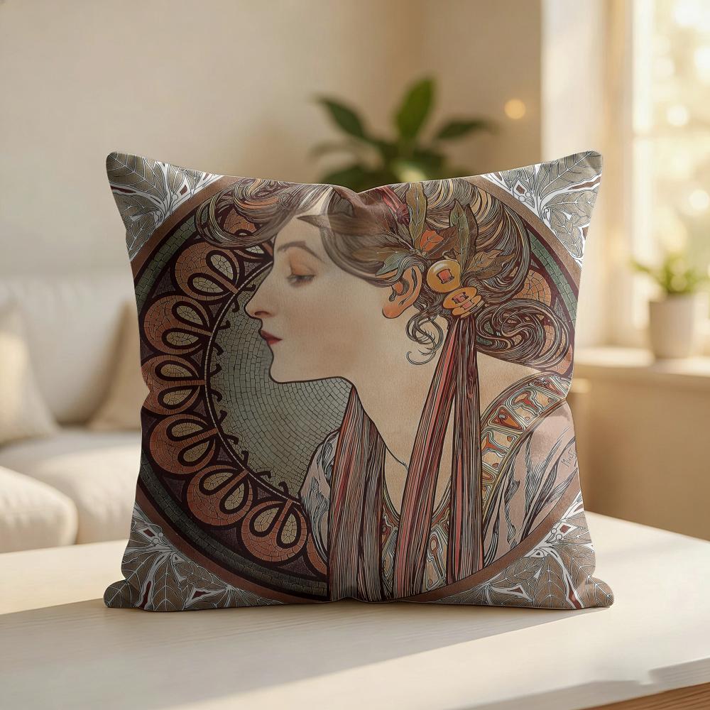 AALFONS MUCHAS Retro Cushion Cover Silky Short Plush Invisible Zipper Dustproof Sofa Pillow Case For Home Decor