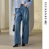 Женские джинсы деним широкие штанины с изогнутыми штанинами