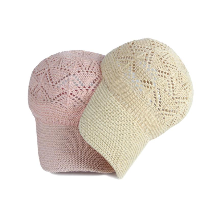 Летняя женская бейсболка с отверстиями, дышащая вязаная кепка, праздничная сетчатая шляпа, козырек, регулируемая кепка, солнцезащитная шляпа EMA