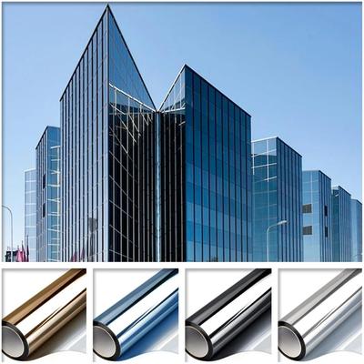 AFDB Window Film One Way Daytime Privacy Self Adhesive Sun Blocking Anti UV Reflective Window Tint for Home Office Silver