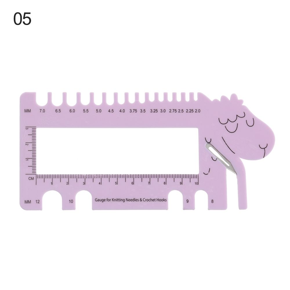 Practical Sheep Head With Cutting Head Gauge Ruler For Knitting Needles Crochet Hooks Ruler Tool