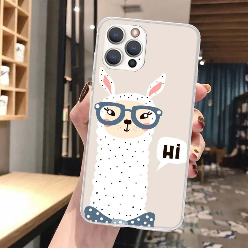 Чехол для телефона с ламами, альпаками, мягкий, для iPhone 16 15 14 13 12 11 Pro Max X XR XS 7 Plus 8 + SE 2020, с узором, индивидуальная крышка 14 1